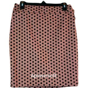 LOFT Blush Black Polka Dot Skirt